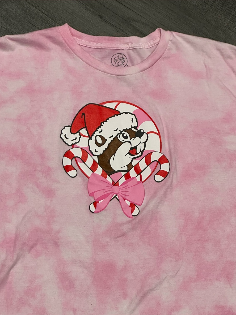 Womens Bucees pink candy cane tie dye holiday long sleeve size XL